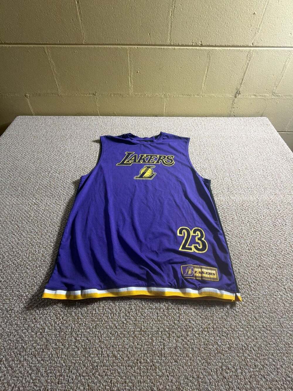 NBA Los Angeles Lakers LeBron James 23 Purple Black Jersey Sleeveless